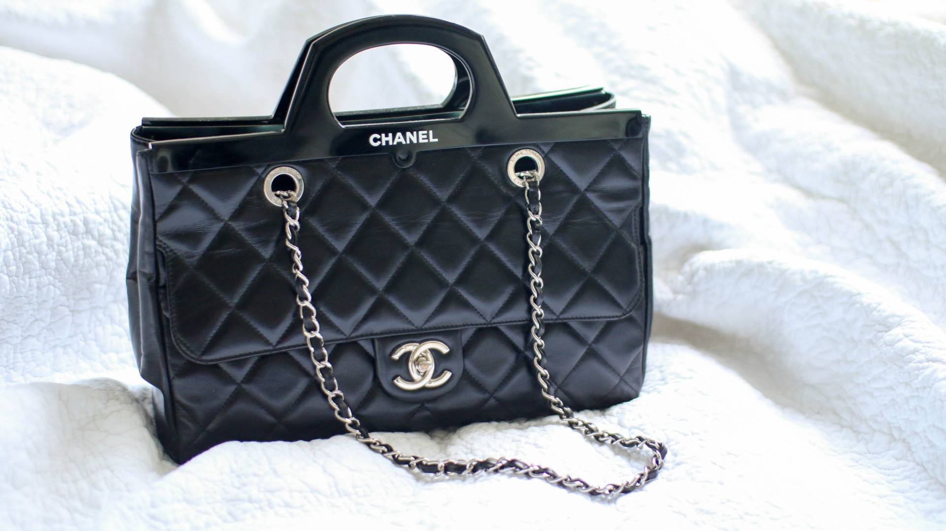 Chanel CC Delivery Tote Small Black with Silver Hardware (Limited Edition)