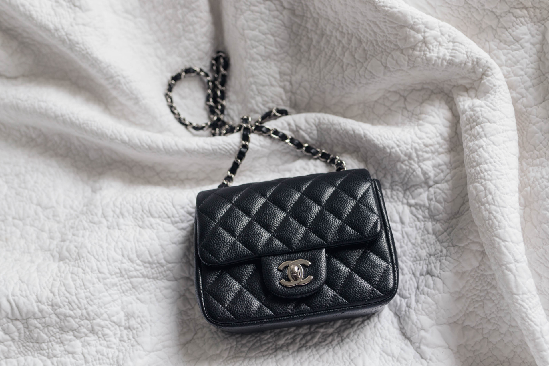 black leather crossbody chanel bag