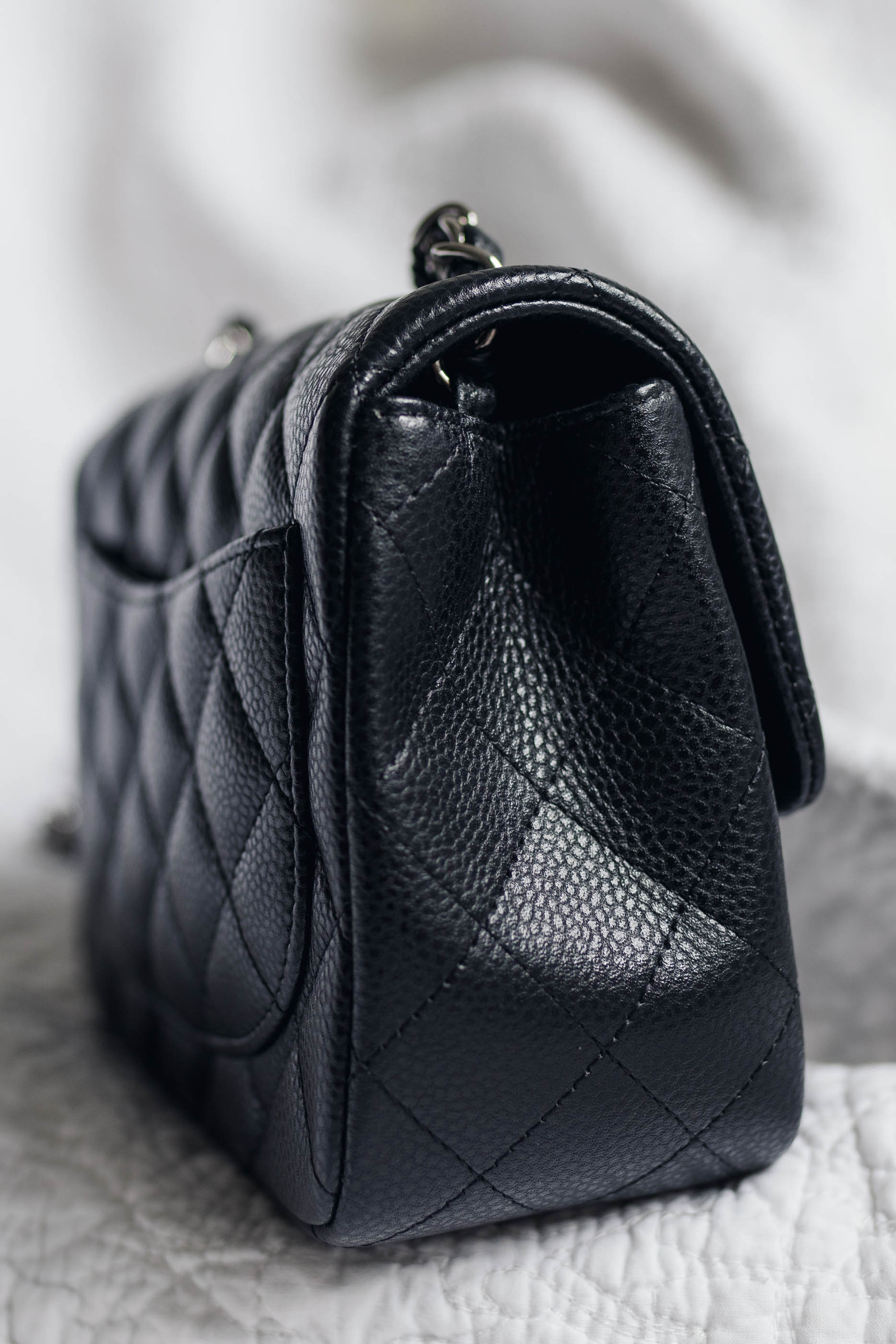 CHANEL Caviar Quilted Mini Square Flap Bag Black 67540